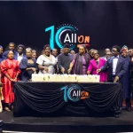 Cross section of management and staff of All On Partnerships for Energy Access Limited (All On) during the company's 10th Anniversary Dinner & Fireside Chat in Lagos